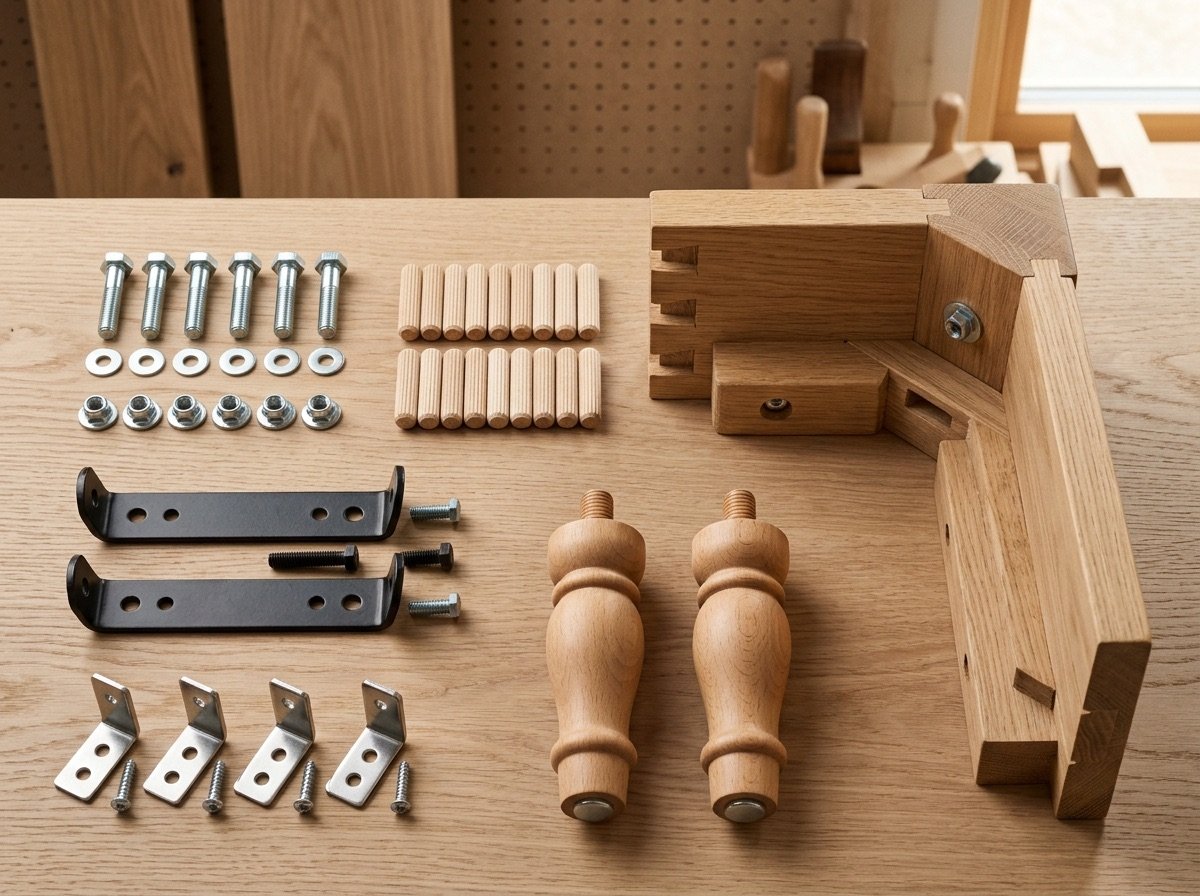 Bed frame hardware and headboard bolts