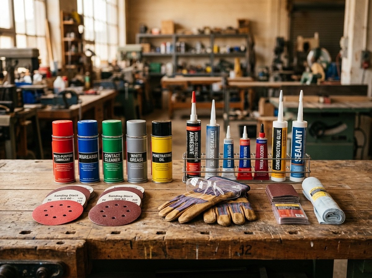 Workshop consumables — adhesives, sealants and PPE