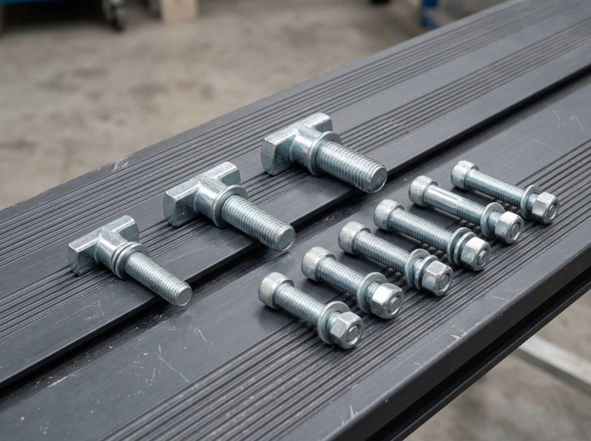 Wedge nuts for aluminium decking profiles